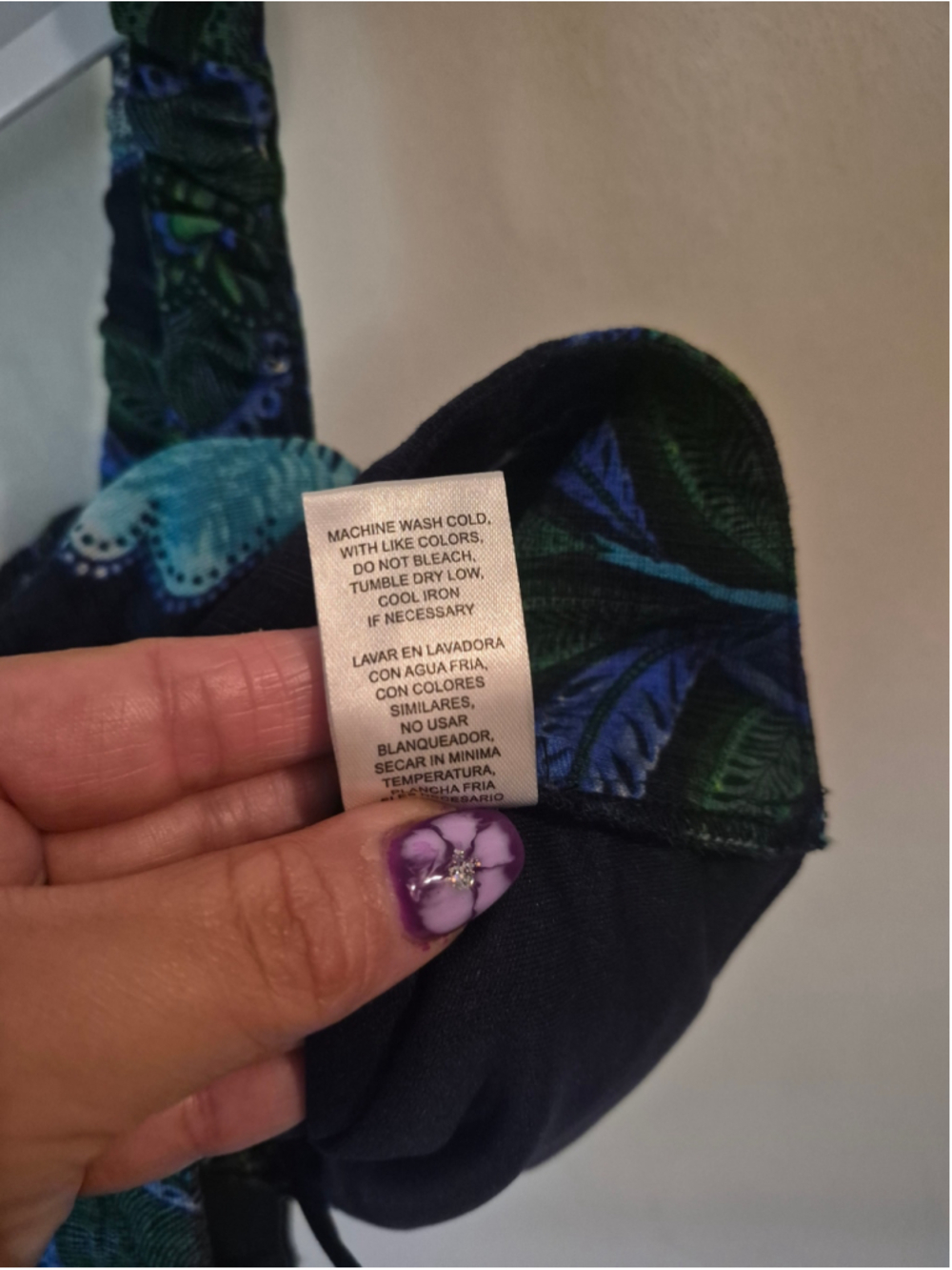 Women's Rachel Zoe Crop Top Size L Blue Green Floral Print - Picture 6 of 9